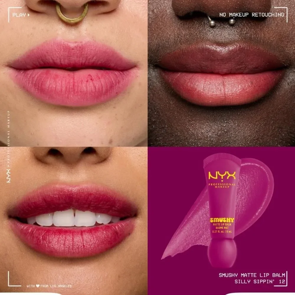 🦋 NYX 12 SILLY SIPPIN' Smushy Matte Lip Balm New FullSz